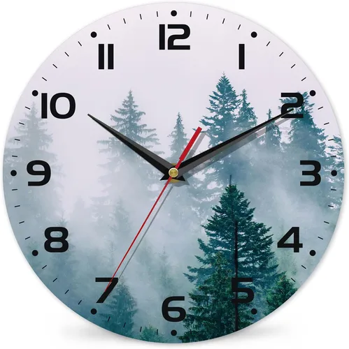 Vista 12 de Reloj para sala de estar, reloj de pared de vino abstracto, reloj de pared de madera vintage, silencioso sin tictac, funciona con pilas, números