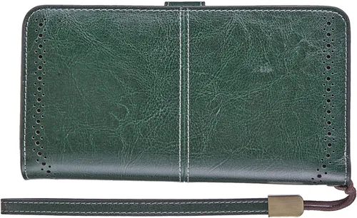 Vista 4 de Travelambo Cartera de mujer con bloqueo RFID para tarjetas de crédito, cartera de cuero de gran capacidad