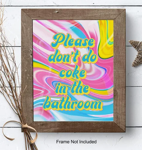 Vista 8 de Hippie Trippy - Arte de pared de baño - Decoración de pared de baño - Decoración de tocador - Cartel de baño - Impresión divertida de arte de baño