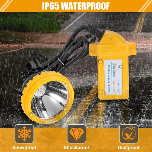 Vista 5 de Faro LED recargable de alta luminosidad para minería – Lámpara de casquillo de casco duro impermeable súper brillante, faro subterráneo a prueba