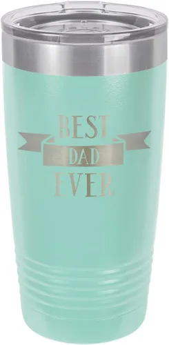 Vista 16 de Vaso con pajita para beber Best Dad Ever-D de 20 onzas Taza de viaje grabada con láser Comparar con Yeti Rambler Idea de regalo para el día