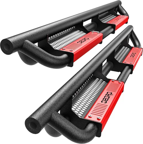 Vista 13 de Estribos de 6 pulgadas compatibles con Dodge Ram 1500 Quad Cab/Extended Cab 2009-2018, Dodge Ram 1500 Classic 2019-2024, barras Nerf de caída