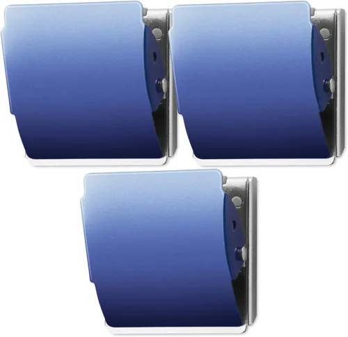 Vista 9 de Clips magnéticos extra fuertes para refrigerador y más, color azul grande, paquete de 3