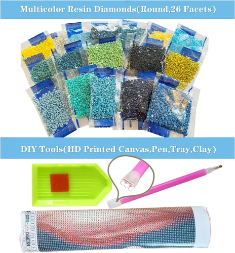 Vista 5 de Kit de pintura de diamantes 5D por números, serie religiosa, taladro completo, pinturas de diamantes cristianos, manualidades, pinturas de gemas