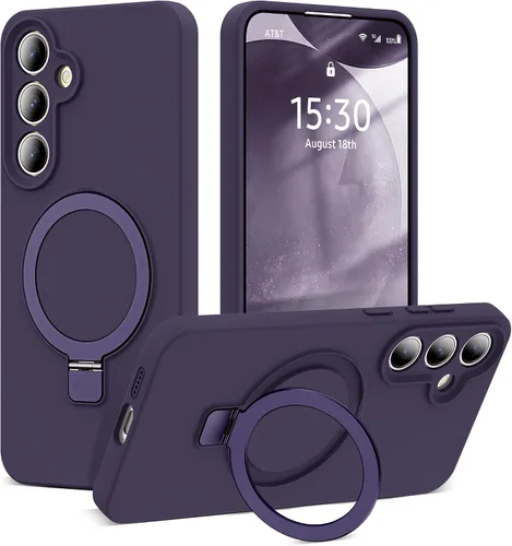 Vista 72 de SKYLMW - Funda para Samsung Galaxy S23 con soporte, 6.1 pulgadas, color negro Soporte de anillo magnético, compatible con Mag-Safe, funda