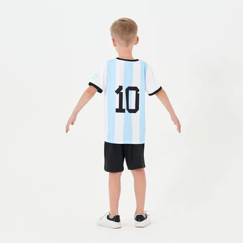 Vista 4 de BDONDON Camisetas de fútbol para niños y niñas, trajes de camiseta de entrenamiento de fútbol para niños y niñas, uniformes