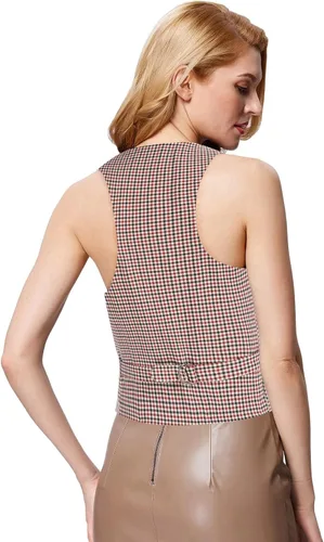 Vista 22 de GRACE KARIN - Chaleco corto para mujer con espalda cruzada, chaleco estilo académico y retrofuturista