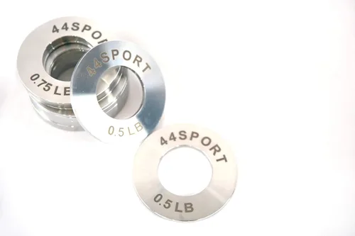 Vista 9 de 44LLC 44SPORT - Placas de acero fraccionadas olímpicas - Par de pesos de 1/4, 1/2, 3/4, 1 libra (8 en total)