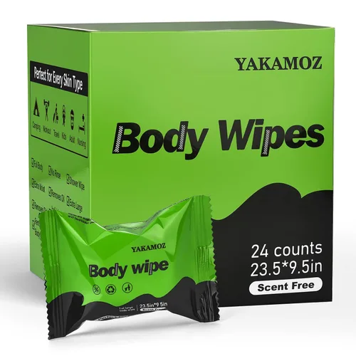 Vista 10 de YAKAMOZ Toallitas corporales extra grandes, sábanas de ducha sin agua con aloe y menta, 24