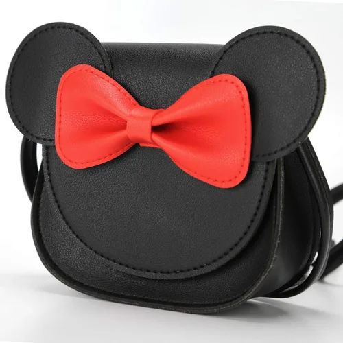 Vista 2 de Ondeam Little Mouse - Bolso cruzado con lazo para la oreja bolso de hombro de poliuretano para niños y niñas
