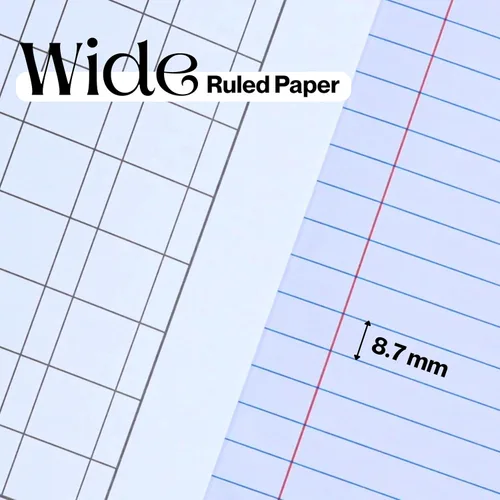 Vista 4 de CLEENTABLE Cuaderno de composición de 5 unidades, papel de rayas anchas, cuadernos con cubierta de mármol para la escuela, 9.75 x 7.5 pulgadas, 100