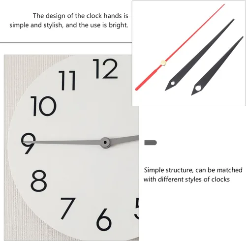 Vista 4 de Hemobllo Juego de 10 pares de piezas de reloj de pared de precisión para bricolaje, relojes de cuarzo sin marco, accesorios duraderos