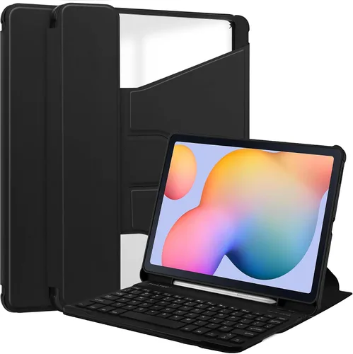 Vista 8 de kaidisen Funda con teclado giratorio 360° para Galaxy Tab S6 Lite de 10.4 pulgadas, soporte vertical, teclado magnético desmontable, funda Azul/claro