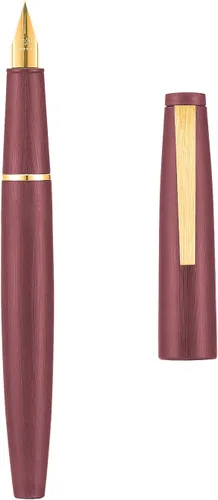 Vista 12 de Jinhao 80 pluma estilográfica de fibra de carbono cepillada negra con convertidor de tinta, 2 unidades, punta de 0.012 in