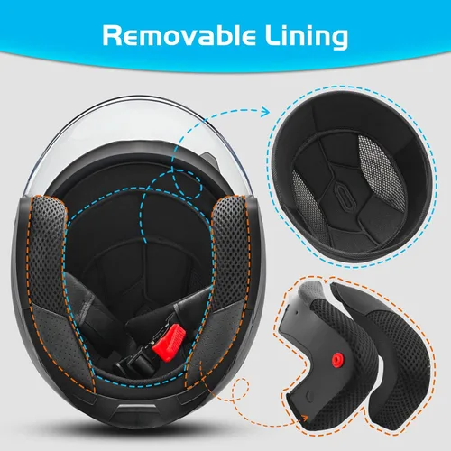 Vista 6 de Casco de motocicleta con cara abierta SanQing, 3/4, para adultos, con media cara, para moto-scooter, motorista, hombres y mujeres, aprobado por