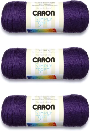 Vista 22 de Caron Simply Soft Paints Hilo (4) Grosor Mediano Worsted 100% Acrílico - 5oz - Oceana - Lavado y Secado a Máquina