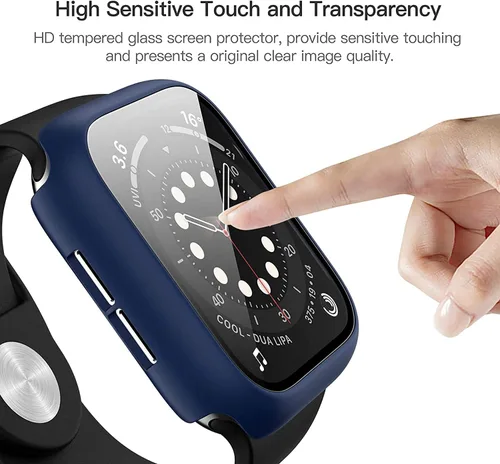 Vista 3 de Paquete de 12 fundas para Apple Watch de 38 mm Series 3/2/1 con protector de pantalla de vidrio templado, funda protectora HD para el iWatch