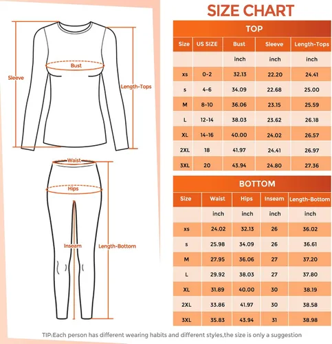 Vista 6 de CL - Ropa interior térmica para mujer, pantalones largos con forro polar, conjunto de ropa interior larga y suave, pijama de capa base cálida