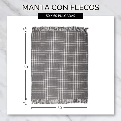 Vista 3 de Manta de felpilla chenille de lujo con borlas, por J & M Home Fashions