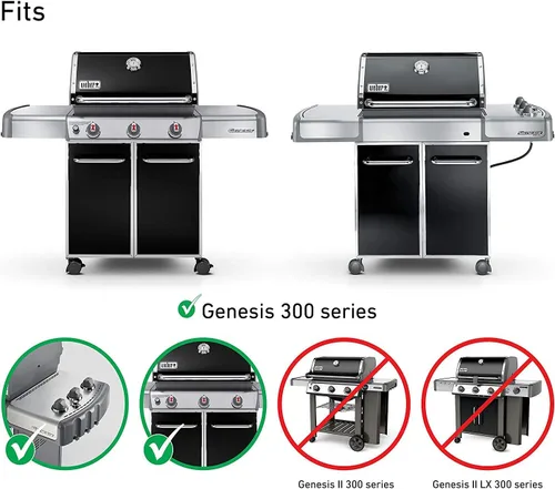 Vista 4 de 7528 Rejillas de cocina para parrillas de gas Weber Genesis E y S Series 300 E310 E320 S310 S320, rejilla de acero inoxidable 304, paquete de 2