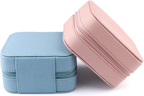 Vista 7 de Duomiila - Caja de joyería pequeña, mini organizador de viaje portátil, para anillos, aretes, collares. Un regalo para niñas y mujeres