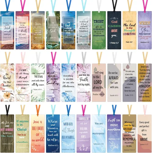 Vista 13 de Chinco Paquete de 120 marcadores de versículos bíblicos para mujeres, escritura cristiana, marcadores inspiradores con cintas, marcadores