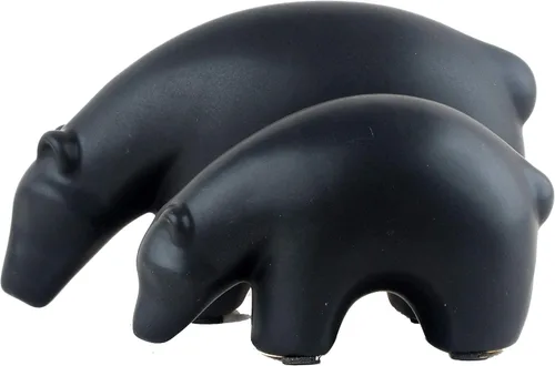 Vista 2 de NWFashion Figuras de animales de cerámica Decoración del hogar Muebles de escritorio (oso negro)