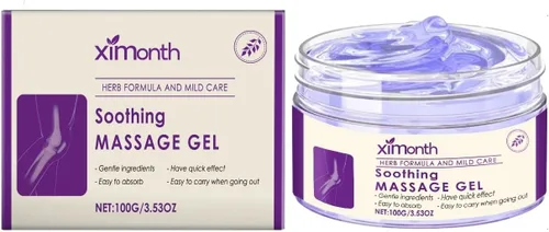 Vista 8 de Gel de masaje calmante para aliviar las articulaciones, gel morado que calma las rodillas, la lumbar, el cuello, las manos, los pies