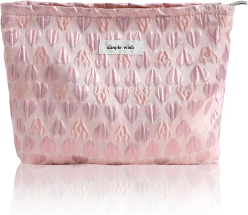 Vista 48 de Wudygirl Bolsa de maquillaje de lona para mujer, organizador estético de maquillaje, bolsa de maquillaje de viaje, bolsa de aseo para bolso, bolsa