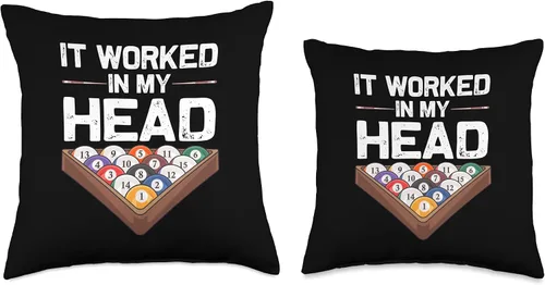 Vista 3 de 8 Ball Pool Gift Billiards Accessories & Stuff Divertido diseño de billar para hombres y mujeres, cojín deportivo para jugadores de piscina, 16 x 16