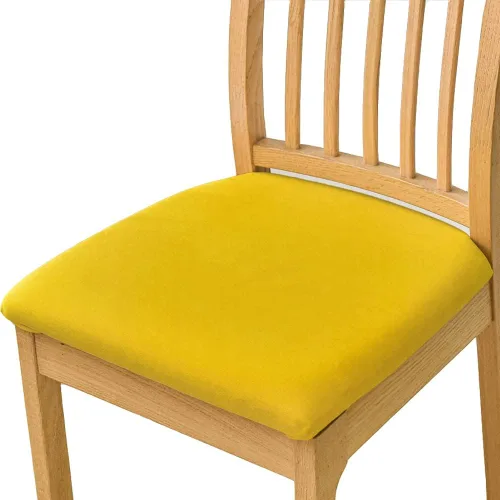 Vista 19 de Fundas elásticas de terciopelo para asiento de silla de comedor, 2 piezas, fundas protectoras de asiento suaves para sillas de comedor, fundas Negro
