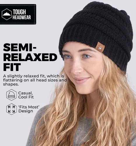 Vista 10 de Gorro de punto para mujer, cálido y suave, elástico, para clima frío de Tough Headwear