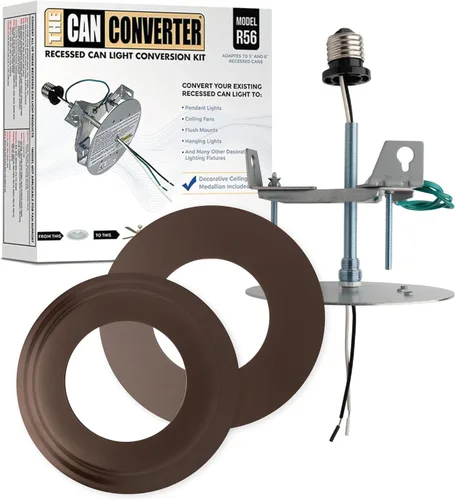Vista 10 de The Can Converter R56 - Kit de conversión de luz empotrada para lata con medallón de techo plano y biselado de 7 pulgadas, mejoras para el hogar
