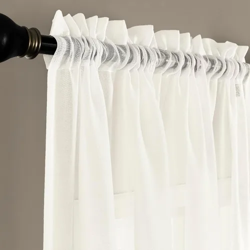 Vista 95 de MYSTIC-HOME Juego de cortinas de niveles transparentes blancas para cocina de 24 pulgadas de largo, tratamiento de cortinas para ventanas pequeñas