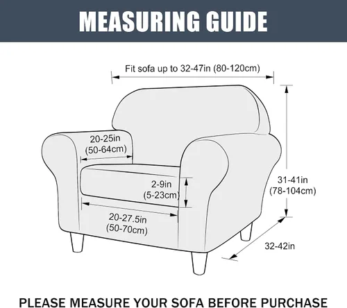 Vista 6 de CONRUSER Funda elástica para sofá, funda de terciopelo suave para sofá de un solo asiento con funda de cojín, protector de muebles (beige, talla S)