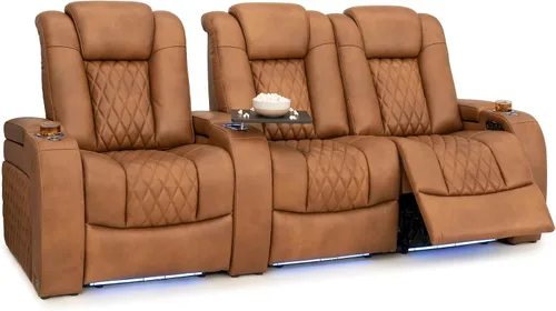 Vista 79 de Seatcraft Asiento de cine en casa Diamante Marrón Reclinable Individual