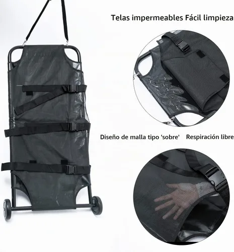 Vista 5 de Max Loading - Camilla grande para perros de 250 libras con ruedas silenciosas, carrito de transporte de mascotas de 45 x 22 pulgadas (desplegable)