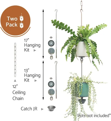 Vista 3 de Paquete de dos kits para colgar macetas + accesorios, interior/exterior, construir jardines verticales, colgar macetas individuales
