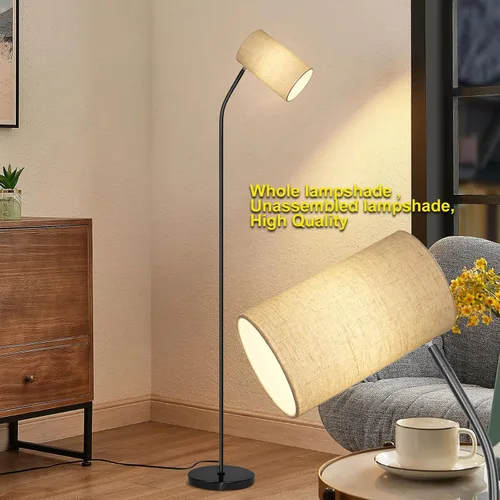 Vista 4 de Ldeco Lámpara de pie de arco para sala de estar con bombilla de 9W y 3 temperaturas de color Modernas lámparas de pie para lectura para dormitorio