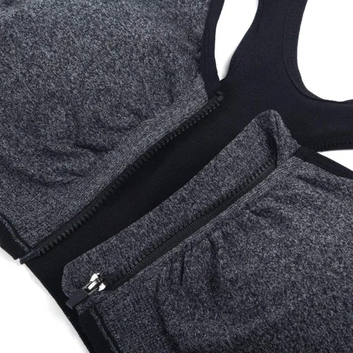 Vista 8 de Medium Support and Removable Pad Tank Top Racerback Post Surgery Sports Bras for Women Albaricoque/Negro/Gris