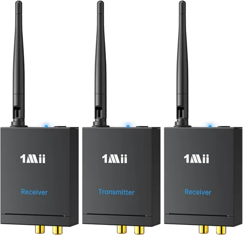 Vista 8 de 1Mii Receptor transmisor de audio inalámbrico de 2.4 GHz para TV, 320 pies de largo alcance 20 ms de bajo retardo 192 kHz/24 bits de audio HiFi, kit