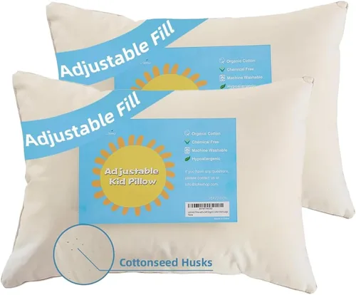 Vista 11 de Almohada orgánica con funda de almohada de dibujos animados - 16x22 Almohada para niños con funda de 100% algodón orgánico, almohada juvenil
