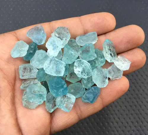 Vista 5 de ARTNGEMS 10 piedras preciosas crudas de aguamarina natural, piedras crudas de 0.47 a 0.55 pulgadas, piedras crudas azul aguamarina semipreciosas