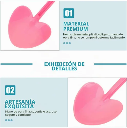 Vista 8 de NUOBESTY 100 cucharas de plástico desechables en forma de corazón, cucharas de postre de 4.1 pulgadas para pasteles, mousse, suministros de fiesta