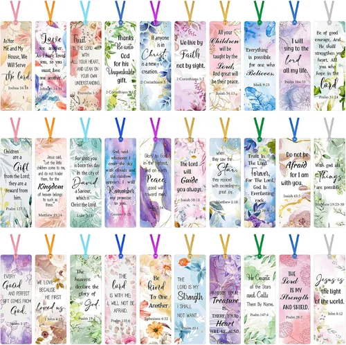 Vista 14 de Chinco Paquete de 120 marcadores de versículos bíblicos para mujeres, escritura cristiana, marcadores inspiradores con cintas, marcadores