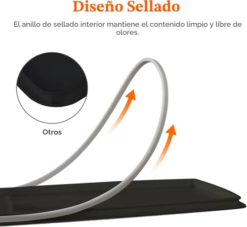 Vista 7 de Lifewit Dispensador de arroz de 25 libras (24.9 lbs), recipiente de almacenamiento de arroz sellado a prueba de humedad con taza medidora para Negro