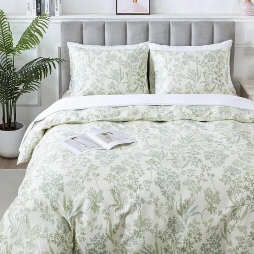 Vista 96 de HoneiLife Juegos de Fundas de Edredón Twin - Funda de Edredón Floral 100% Algodón, Juego de Ropa de Cama Transpirable de 2 Piezas con Cierre