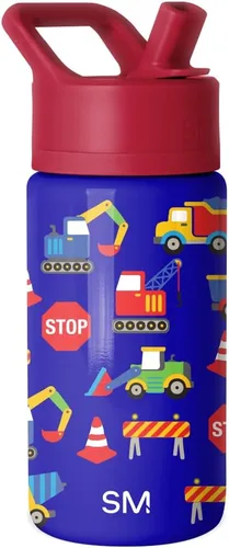 Vista 43 de Simple Modern Botella de agua para niños con tapa con pajilla, vaso aislado de acero inoxidable de 14 onzas para niños y a prueba de derrames