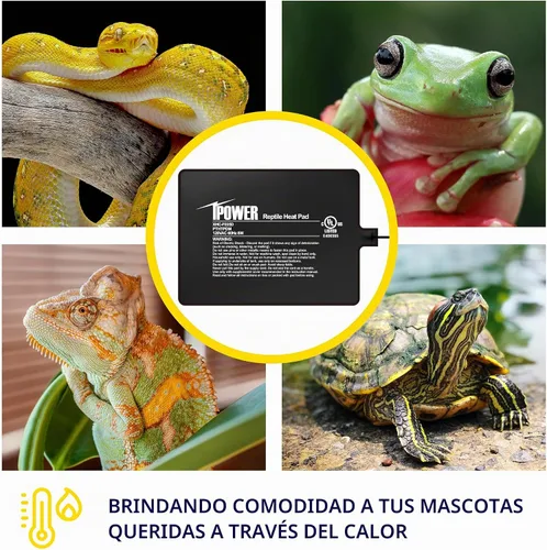 Vista 7 de iPower Almohadilla de Calor para Reptiles de 6 x 8 Pulgadas, 8 W, Calentador de Terrario Debajo del Tanque, Alfombrilla Calefactora para Tortuga
