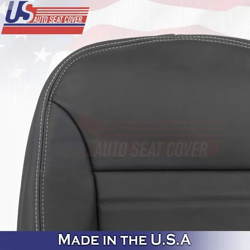 Vista 5 de 2011 2012 compatible con Dodge Charger SXT Front Driver Top & Bottom Cubiertas de cuero negro